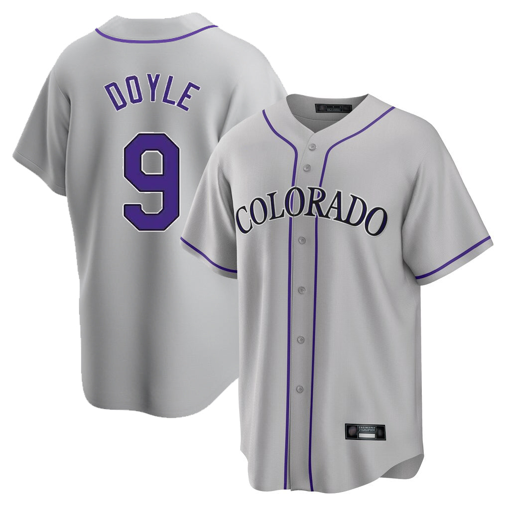 CAdoa C.Rockies #9 Brenton Doyle Player Gray Game Home Stitched Jerseys