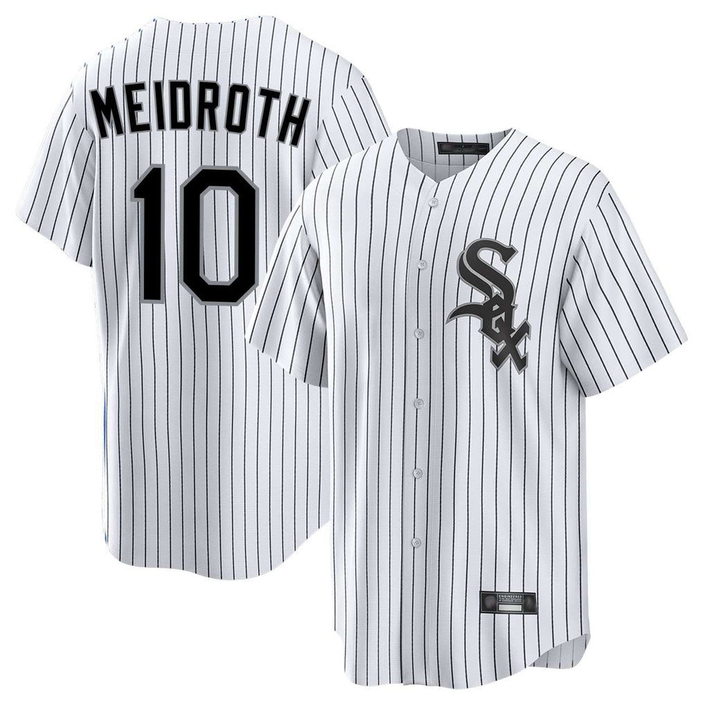 CAdoa C.White Sox #10 Chase Meidroth Player White Stripe Home Game Stitched Jerseys