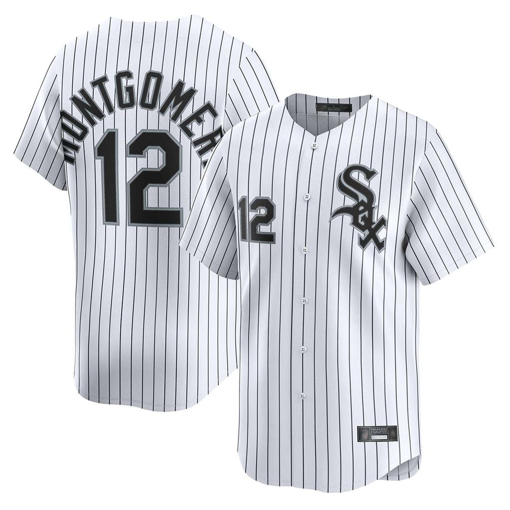 CAdoa C.White Sox #12 Colson Montgomery Player White Stripe Limited Home Stitched Jerseys