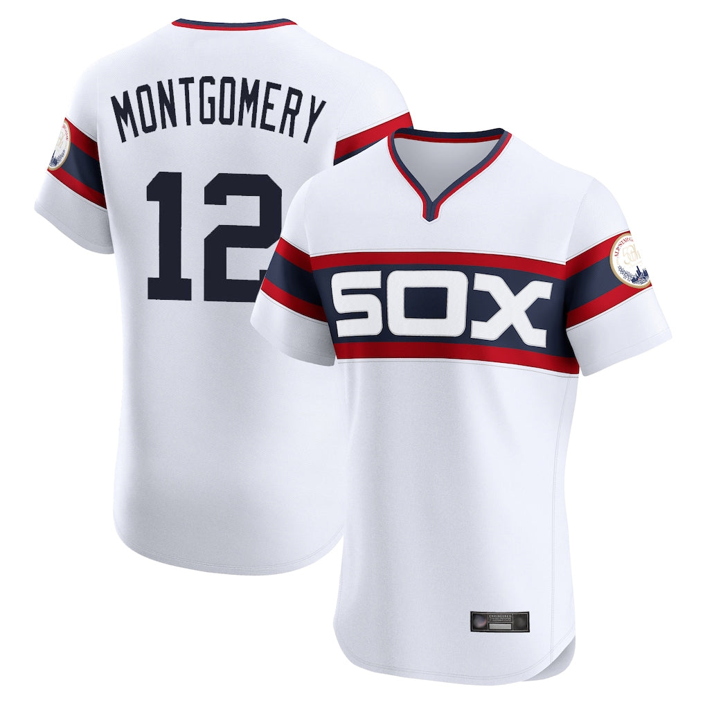 CAdoa C.White Sox #12 Colson Montgomery Player White T-shirt Limited Elite Home Stitched Jerseys