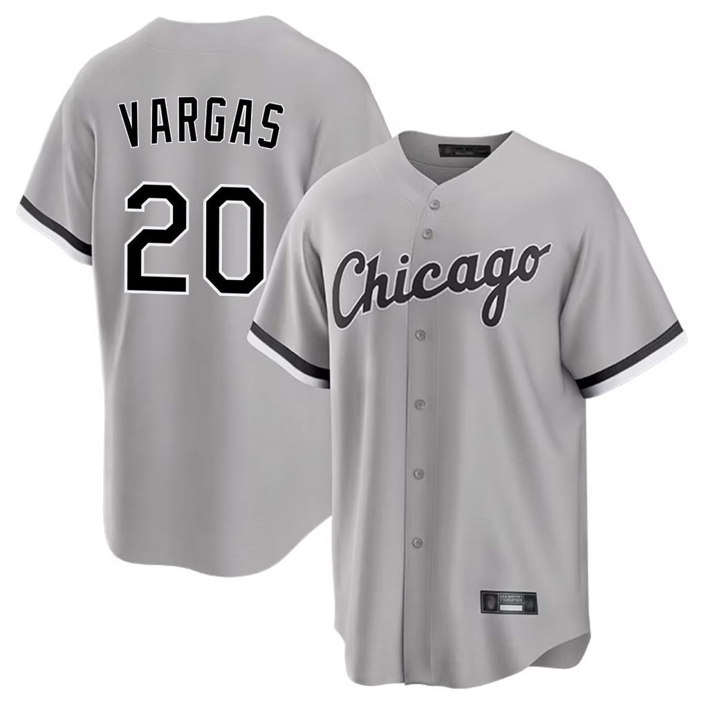 CAdoa C.White Sox #20 Miguel Vargas Player Gray Home Game Stitched Jerseys