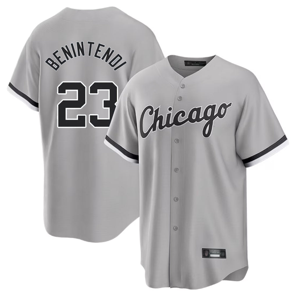 CAdoa C.White Sox #23 Andrew Benintendi Player Gray Home Game Stitched Jerseys