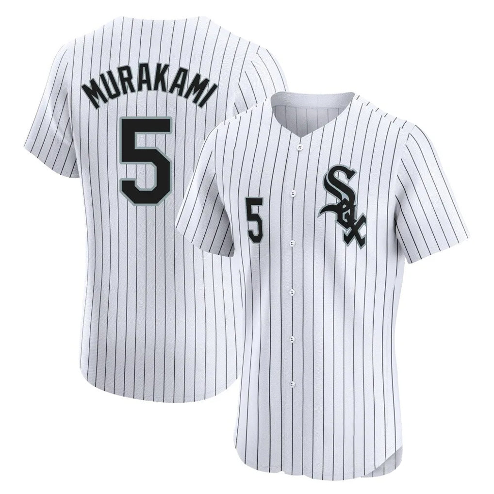 CAdoa C.White Sox #5 Munetaka Murakami Player White Stripe Limited Elite Home Stitched Jerseys