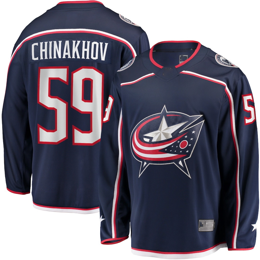 CAdoa CB.Jackets #59 Yegor Chinakhov Navy Home Breakaway Player Jersey