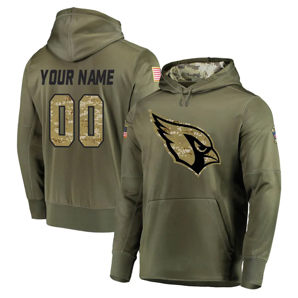 CAdoa Custom A.Cardinals Olive Salute to Service Limited Hoodie Any Name & Numbers Stitched Jerseys