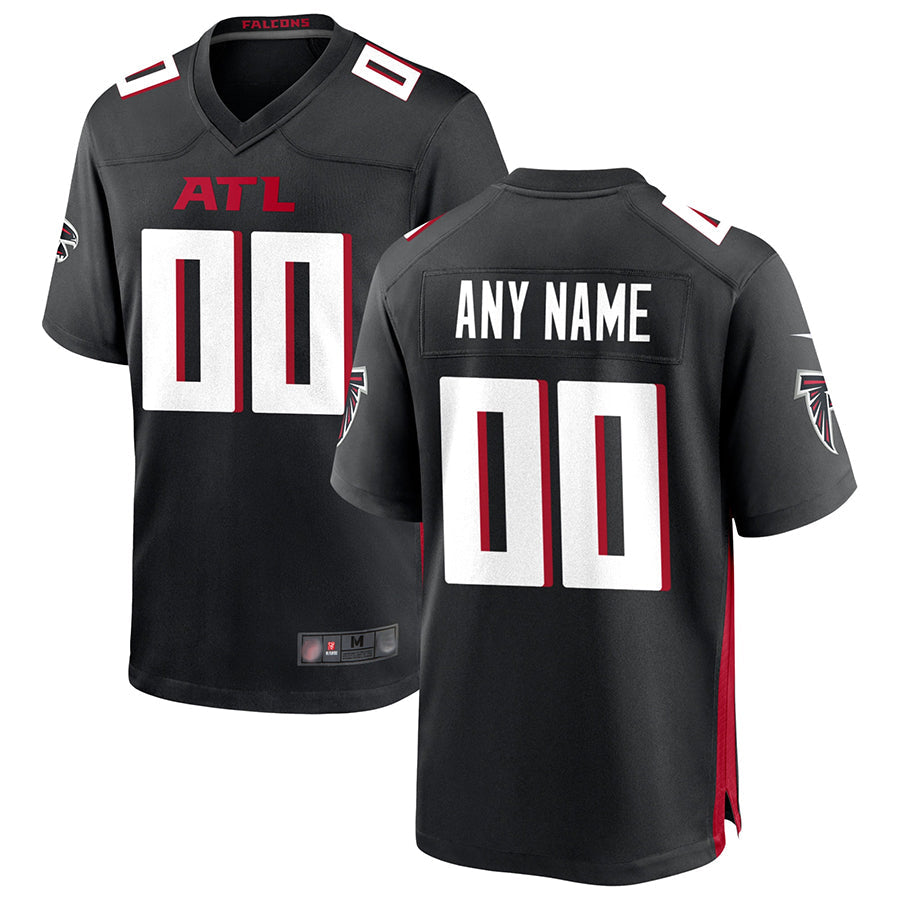 CAdoa Custom A.Falcons Black Home Game Stitched Jerseys