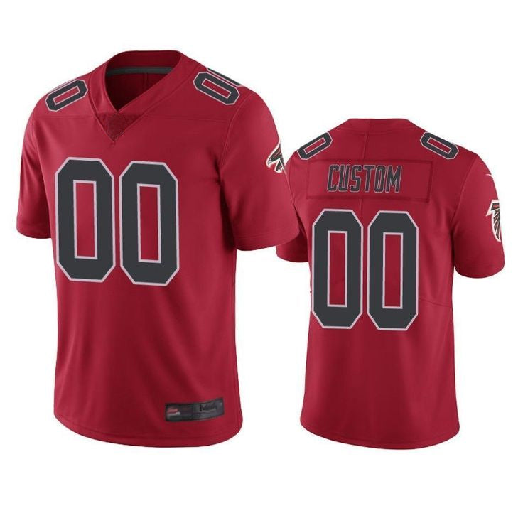 CAdoa Custom A.Falcons Red Color Rush Limited Stitched Jerseys
