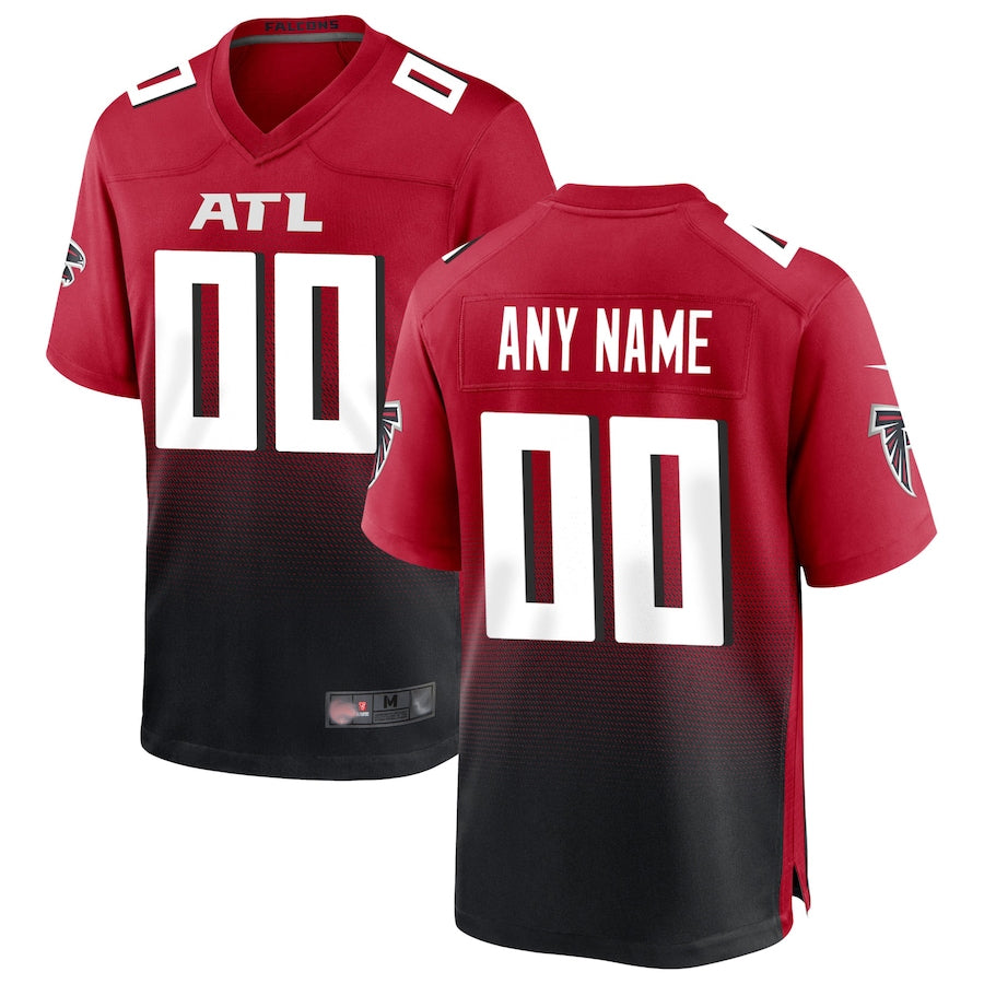 CAdoa Custom A.Falcons Red Replica Home Game Stitched Jerseys