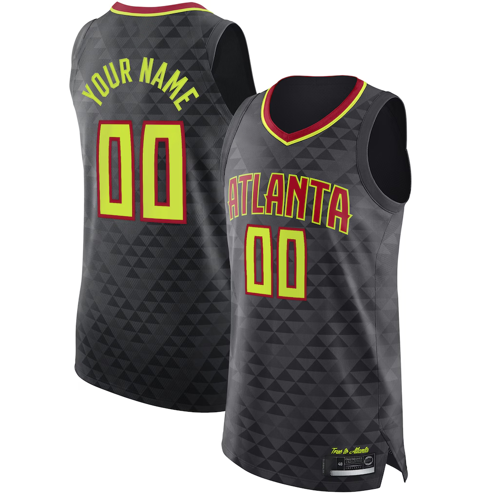 CAdoa Custom A.Hawks Black Authentic Jerseys - Icon Edition