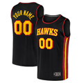 CAdoa Custom A.Hawks Black Fast Break Replica Jerseys - Statement Edition
