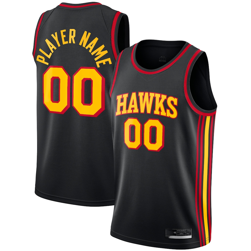 CAdoa Custom A.Hawks  Black Swingman Jerseys - Statement Edition