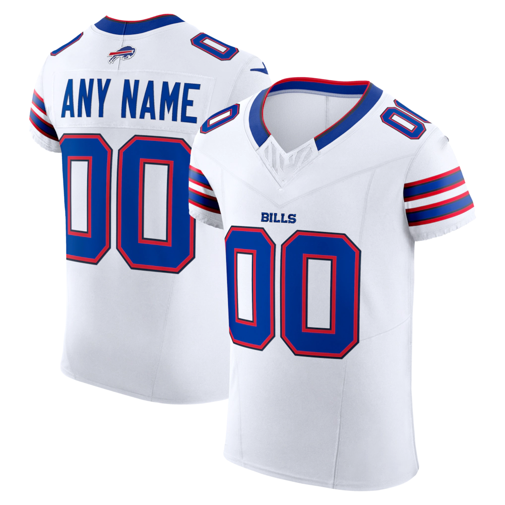 CAdoa Custom B.Bills White Vapor F.U.S.E. Elite Stitched Jerseys