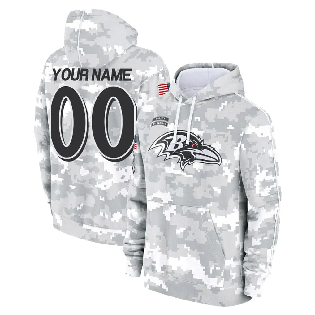 CAdoa Custom B.Ravens Black Pullover Hoodie Any Name & Numbers Stitched Jerseys
