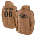 CAdoa Custom B.Ravens Brown Salute to Service Pullover Hoodie Any Name & Numbers Stitched Jerseys