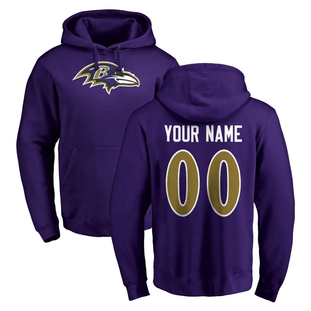 CAdoa Custom B.Ravens Purple Salute to Service Pullover Hoodie Any Name & Numbers Stitched Jerseys