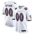 CAdoa Custom B.Ravens White Home Game Stitched Jerseys