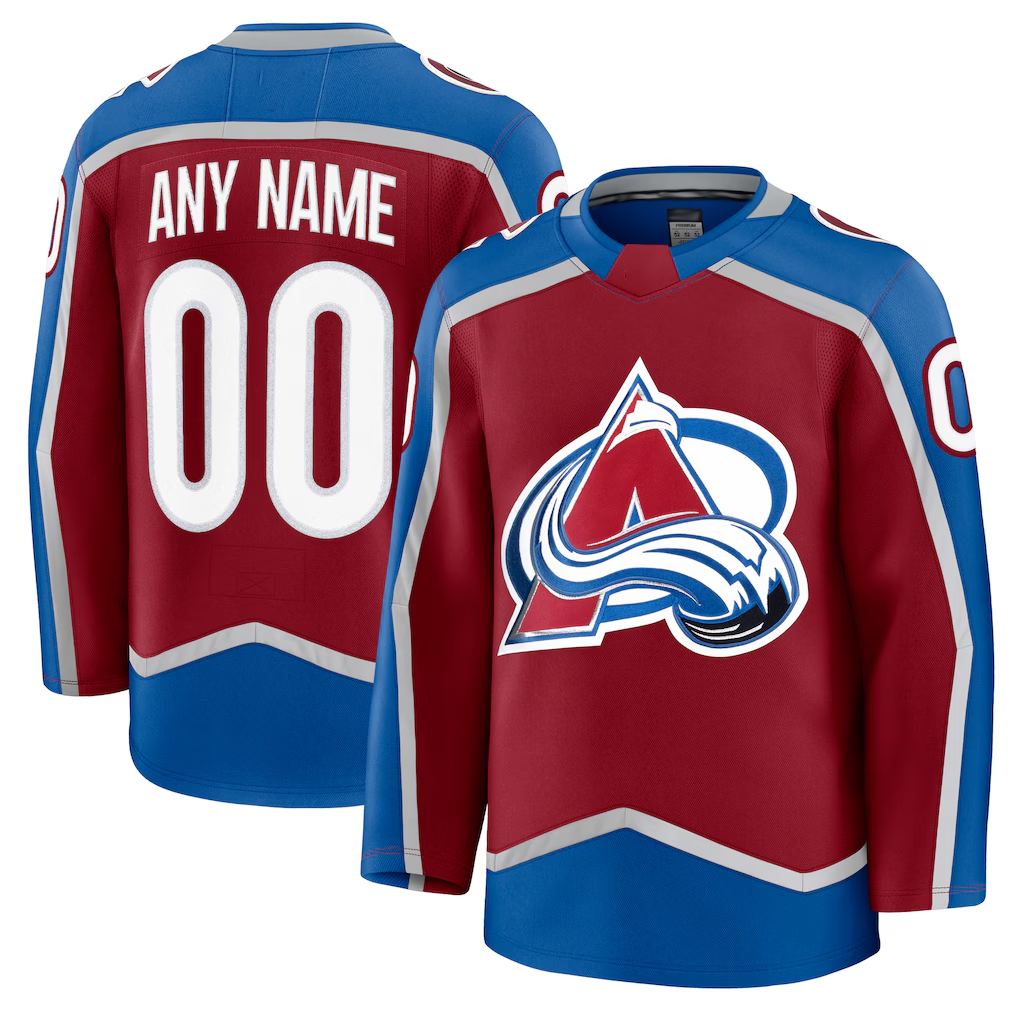 CAdoa Custom C.Avalanche Burgundy Home Premium Jerseys