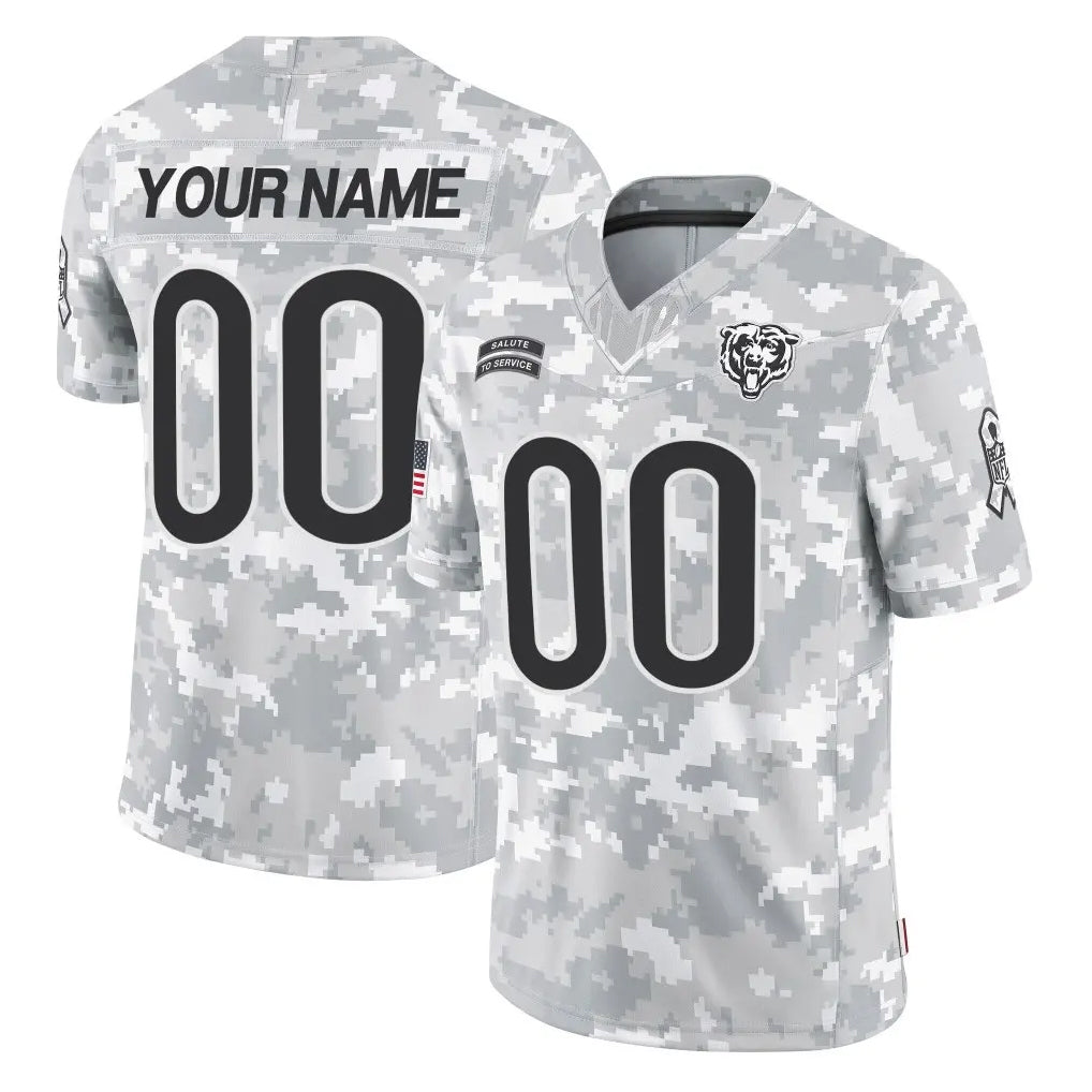 CAdoa Custom C.Bears Arctic Camo Salute to Service Limited Any Name & Numbers Stitched Jerseys