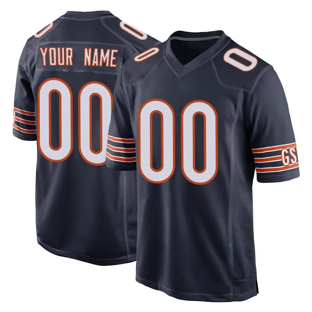 CAdoa Custom C.Bears Navy Home Game Any Name & Numbers Stitched Jerseys