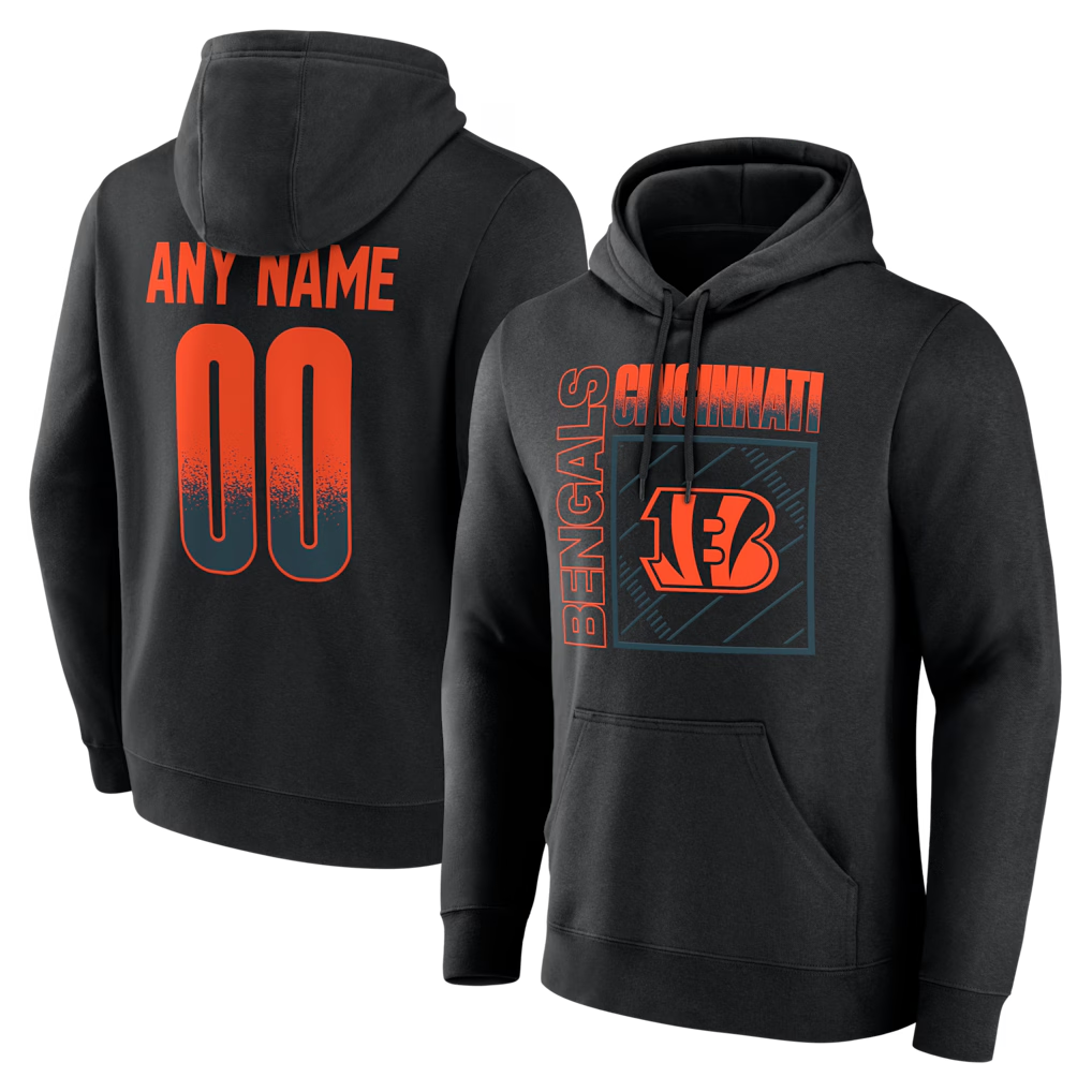 CAdoa Custom C.Bengals Black Home Field Pop Personalized Name & Number Hoodie Stitched Jerseys