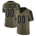 CAdoa Custom C.Bengals Olive Salute to Service Game Any Name & Numbers Stitched Jerseys