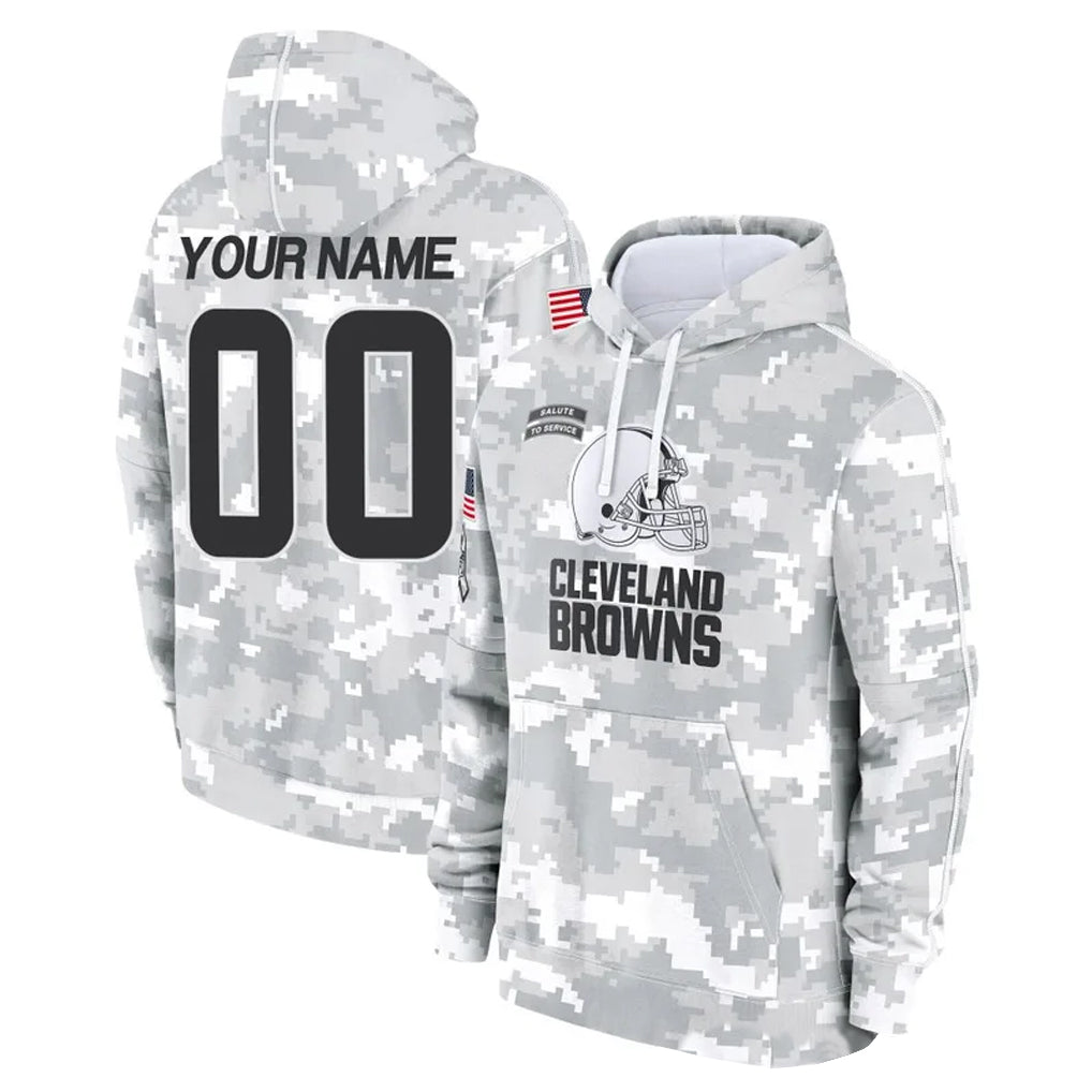 CAdoa Custom C.Browns Arctic Camo Salute to Service Hoodies Limited Any Name & Numbers Stitched Jerseys