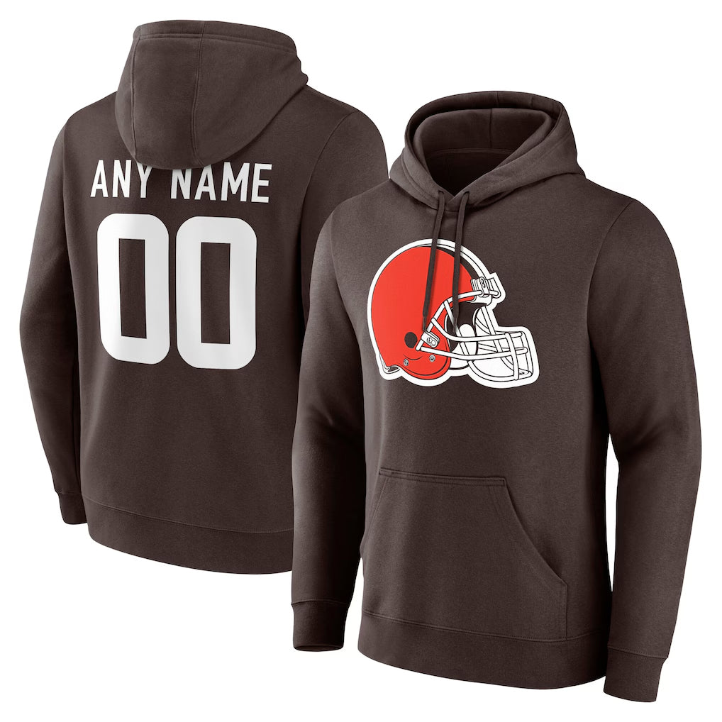 CAdoa Custom C.Browns Brown Primetime Logo Hoodie Any Name & Numbers Stitched Jerseys