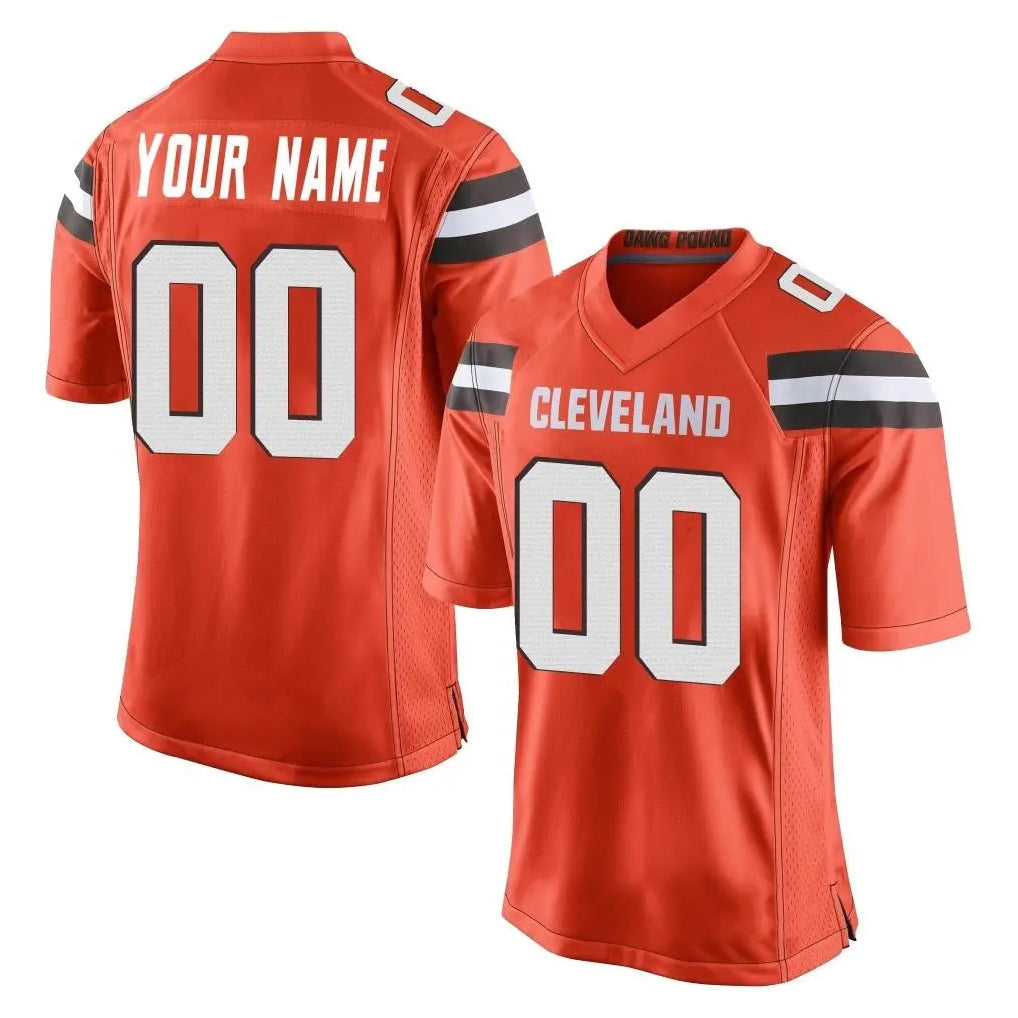 CAdoa Custom C.Browns Orange Vapor Limited Home Game Any Name & Numbers Stitched Jerseys