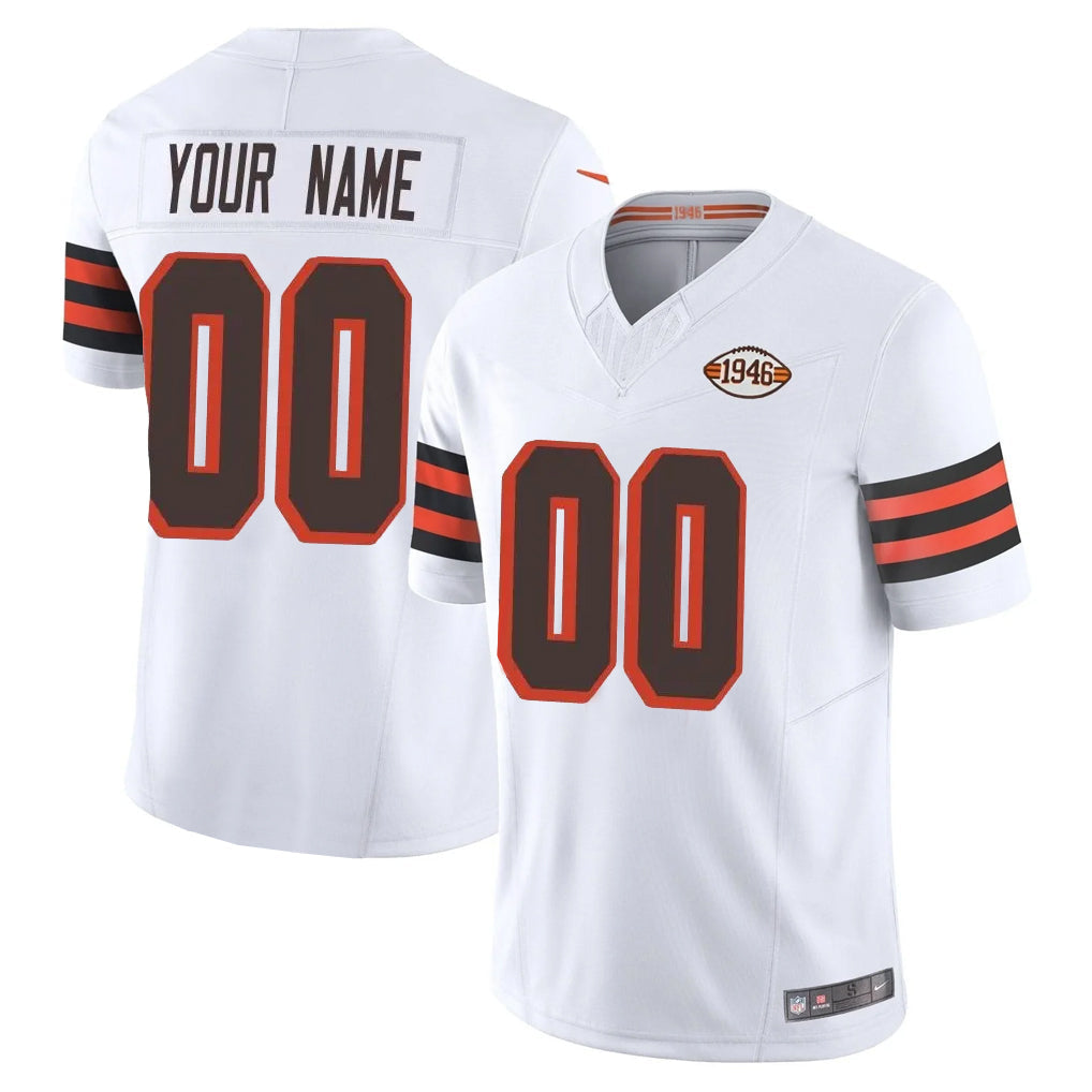 CAdoa Custom C.Browns White Limited Vapor F.U.S.E. Alternate Game Any Name & Numbers Stitched Jerseys