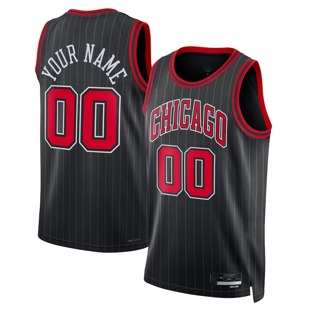 CAdoa Custom C.Bulls Black 2022-23 Swingman Jerseys - Statement Edition