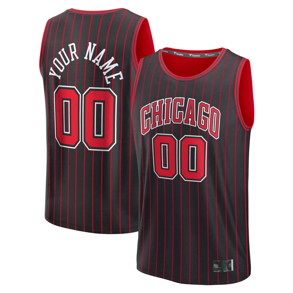 CAdoa Custom Chicago BullsC.Bulls Black Fast Break Jerseys - Icon Edition