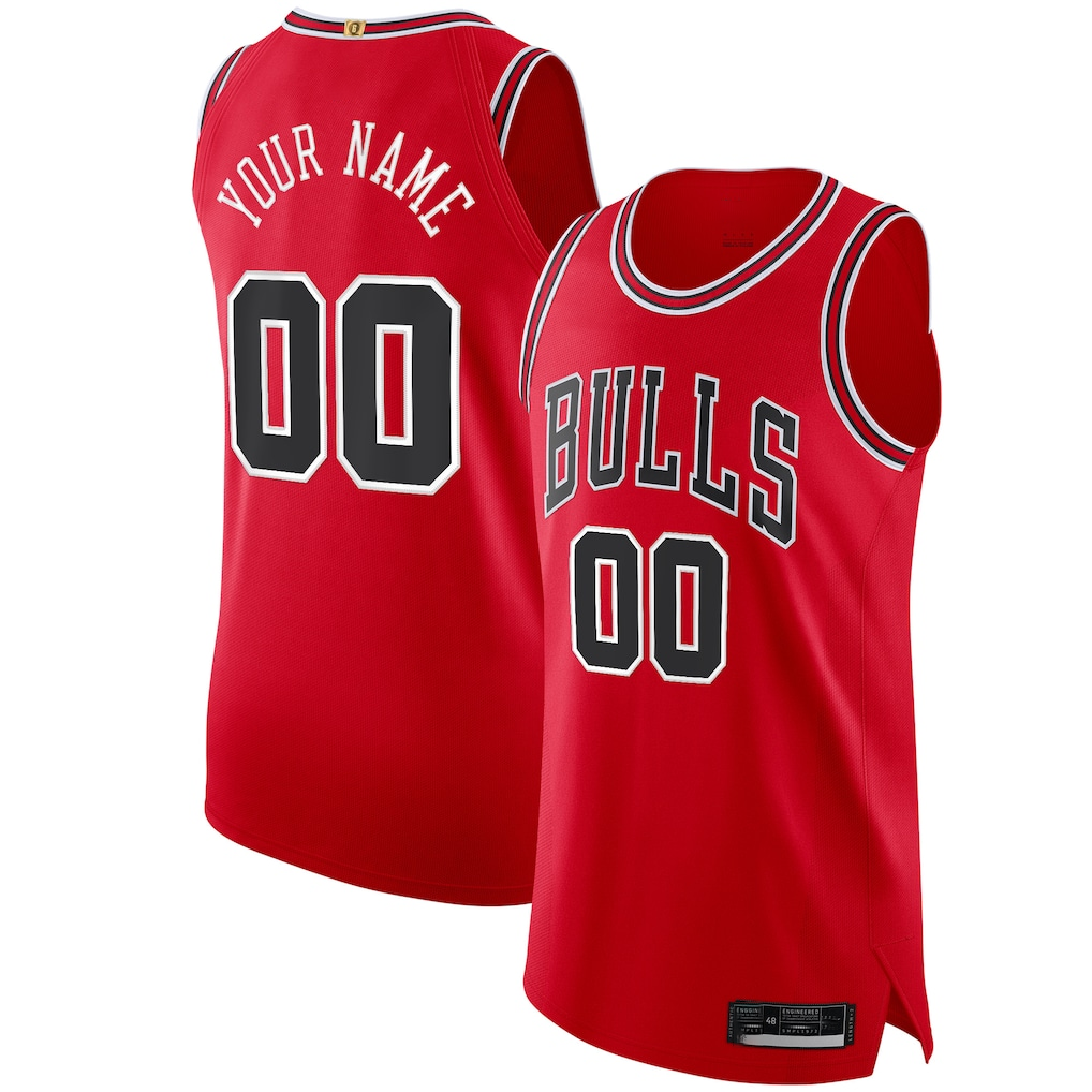 CAdoa Custom C.Bulls Red Authentic Jerseys - Icon Edition