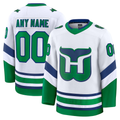 CAdoa Custom C.Hurricanes White Throwback Premium Stitched Jerseys