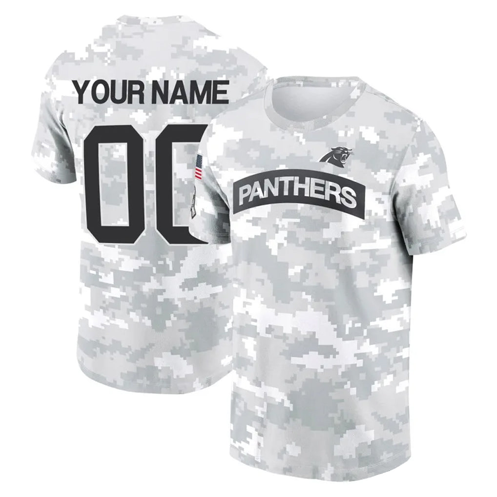 CAdoa Custom C.Panthers Arctic Camo Salute to Service T-Shirt Hoodies Any Name & Numbers Stitched Jerseys