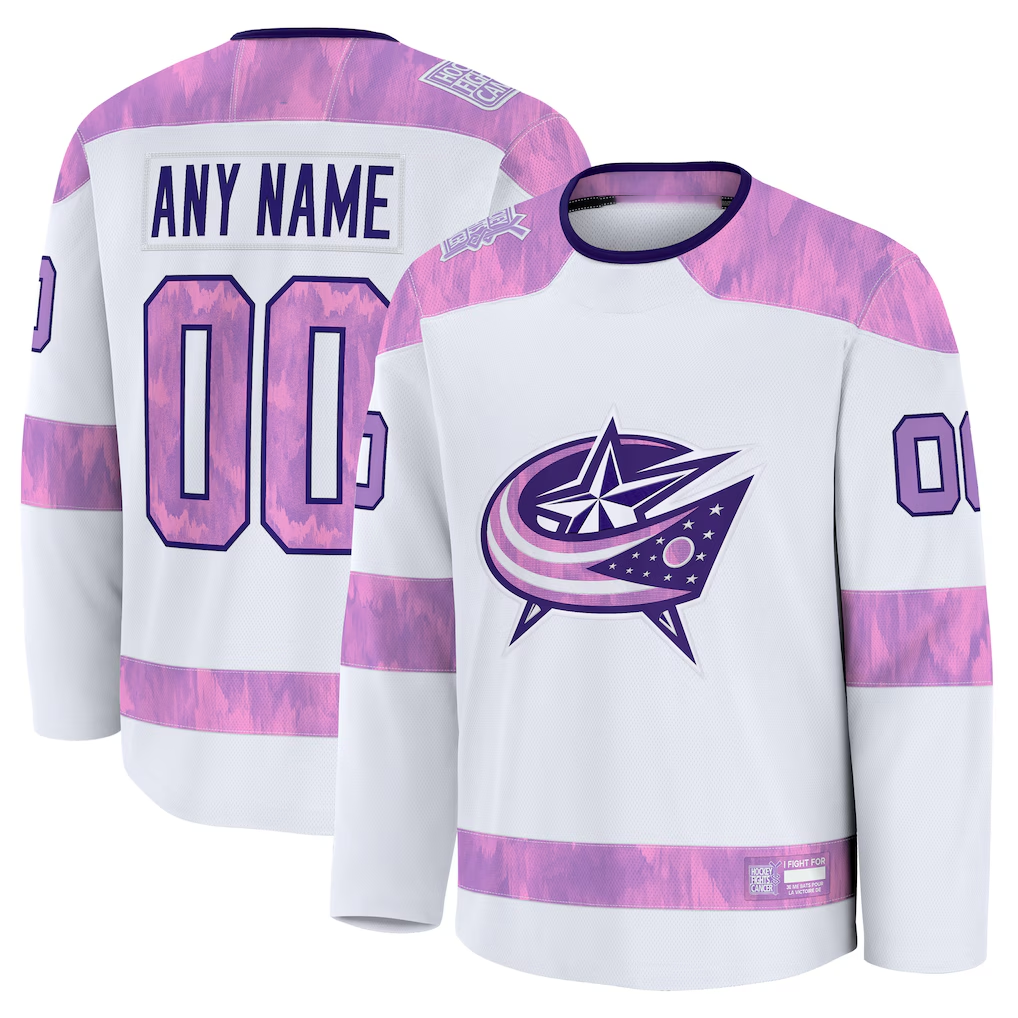 CAdoa Custom CB.Jackets White 2024 Hockey Fights Cancer Practice Jersey