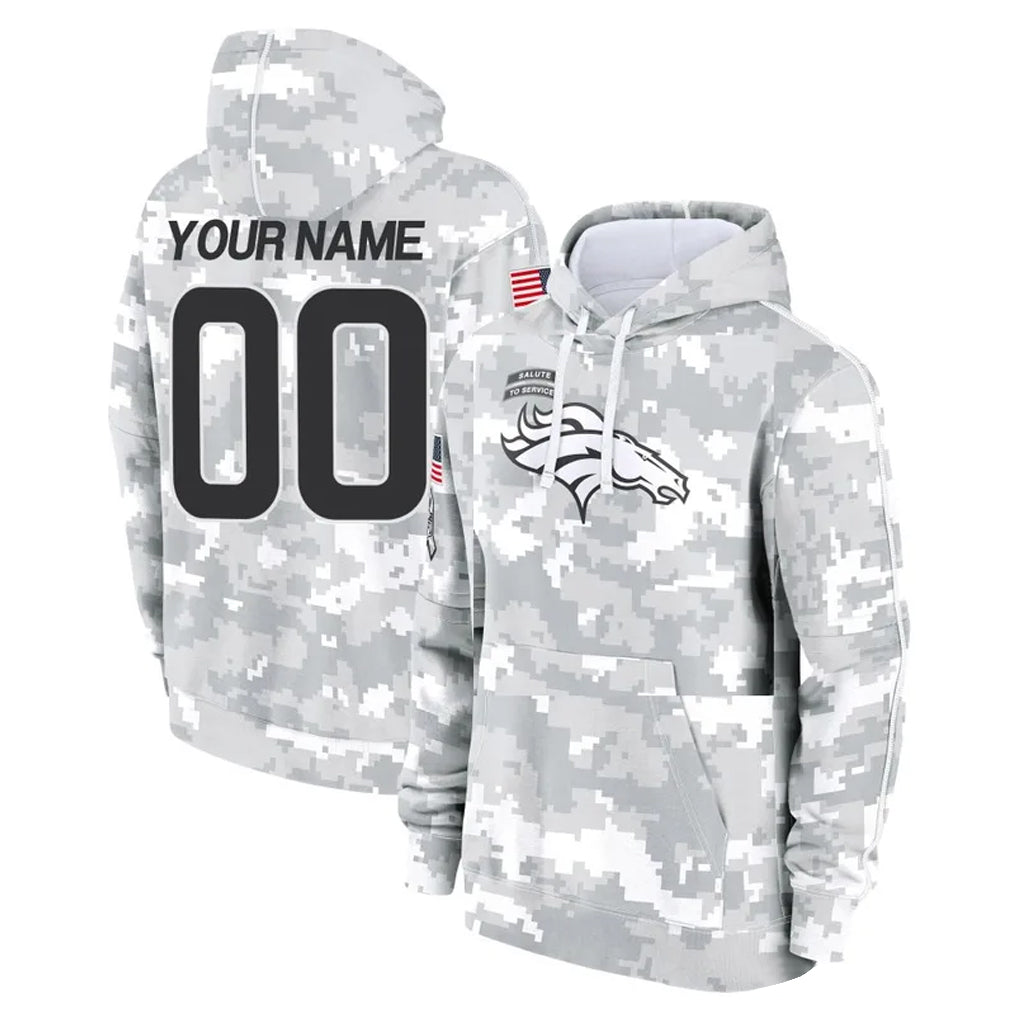 CAdoa Custom D.Broncos Arctic Camo Salute to Service Hoodies Limited Any Name & Numbers Stitched Jerseys
