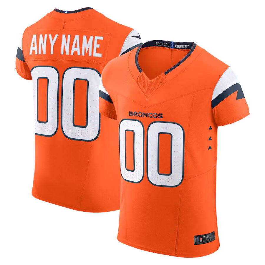 CAdoa Custom D.Broncos Vapor F.U.S.E. Elite Orange Stitched Jerseys