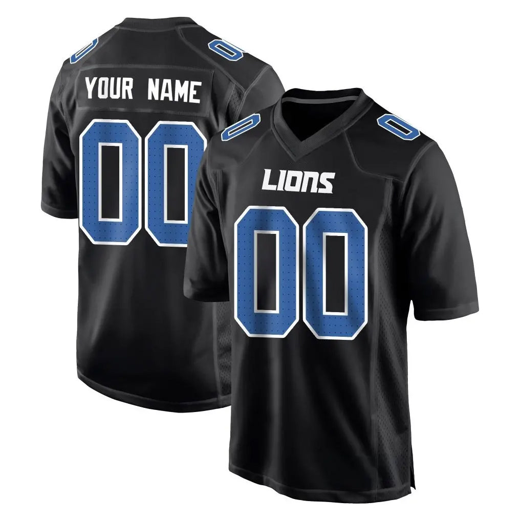CAdoa Custom D.Lions Black Fashion Home Game Any Name & Numbers Stitched Jerseys