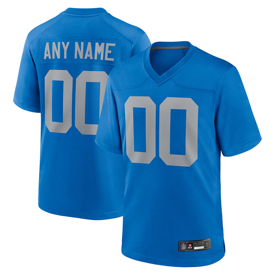 CAdoa Custom D.Lions Blue Limted Game Alternate Stitched Jerseys