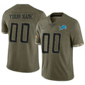 CAdoa Custom D.Lions Olive Salute To Service Limited Stitched Jerseys