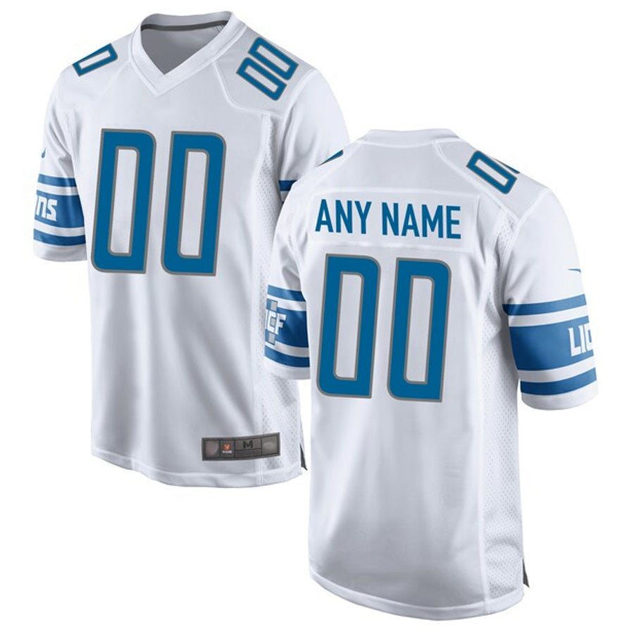 CAdoa Custom D.Lions White Replica Game Stitched Jerseys