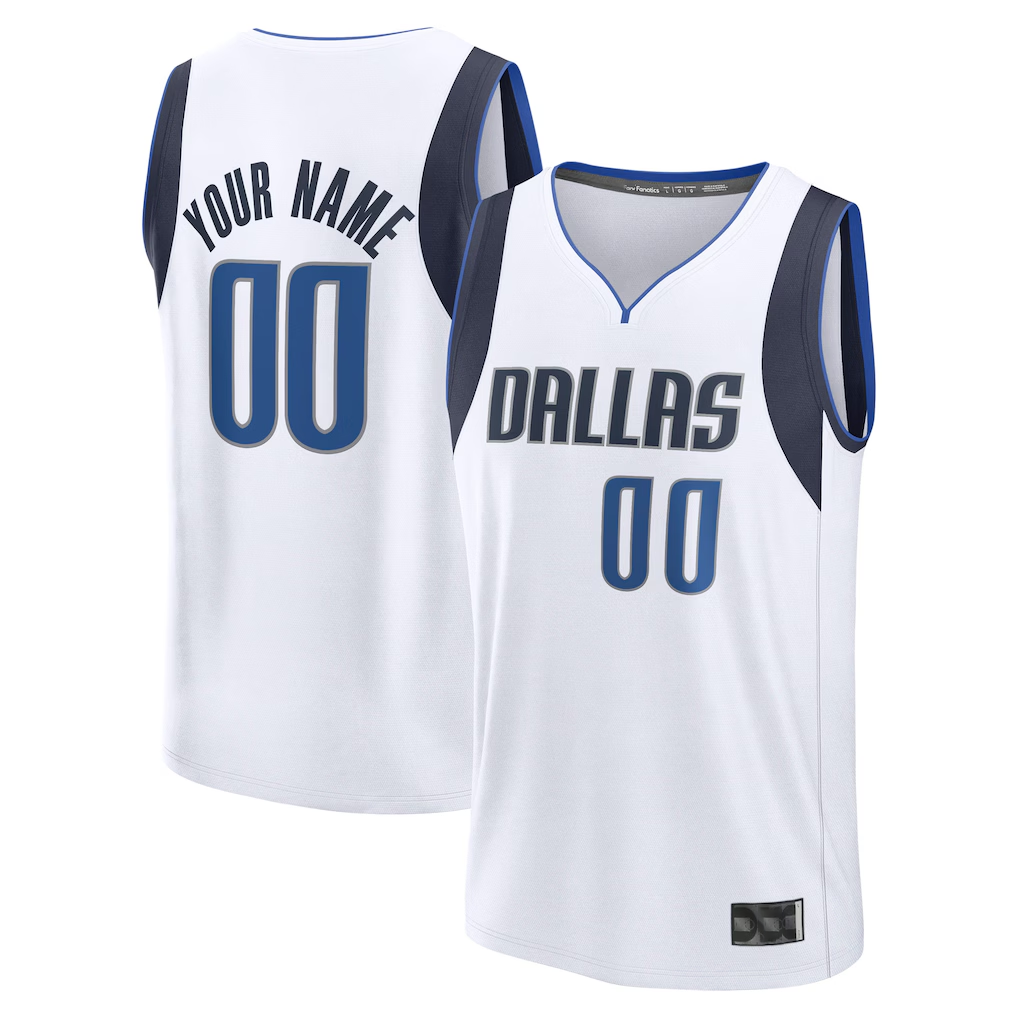 CAdoa Custom D.Mavericks White Fast Break Jerseys - Association Edition