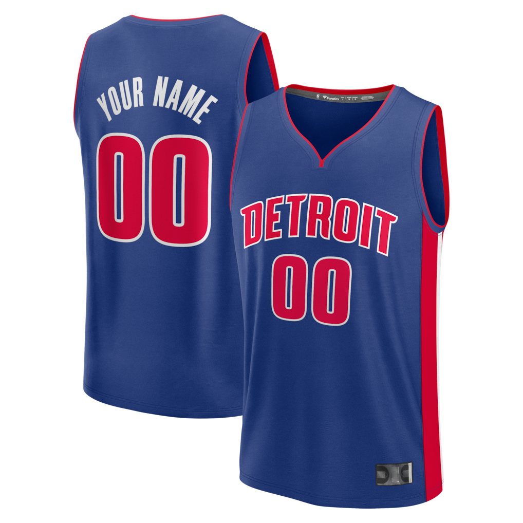 CAdoa Custom D.Pistons  Blue Fast Break Jerseys - Icon Edition
