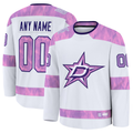 CAdoa Custom D.Stars White 2024 Hockey Fights Cancer Practice Jerseys