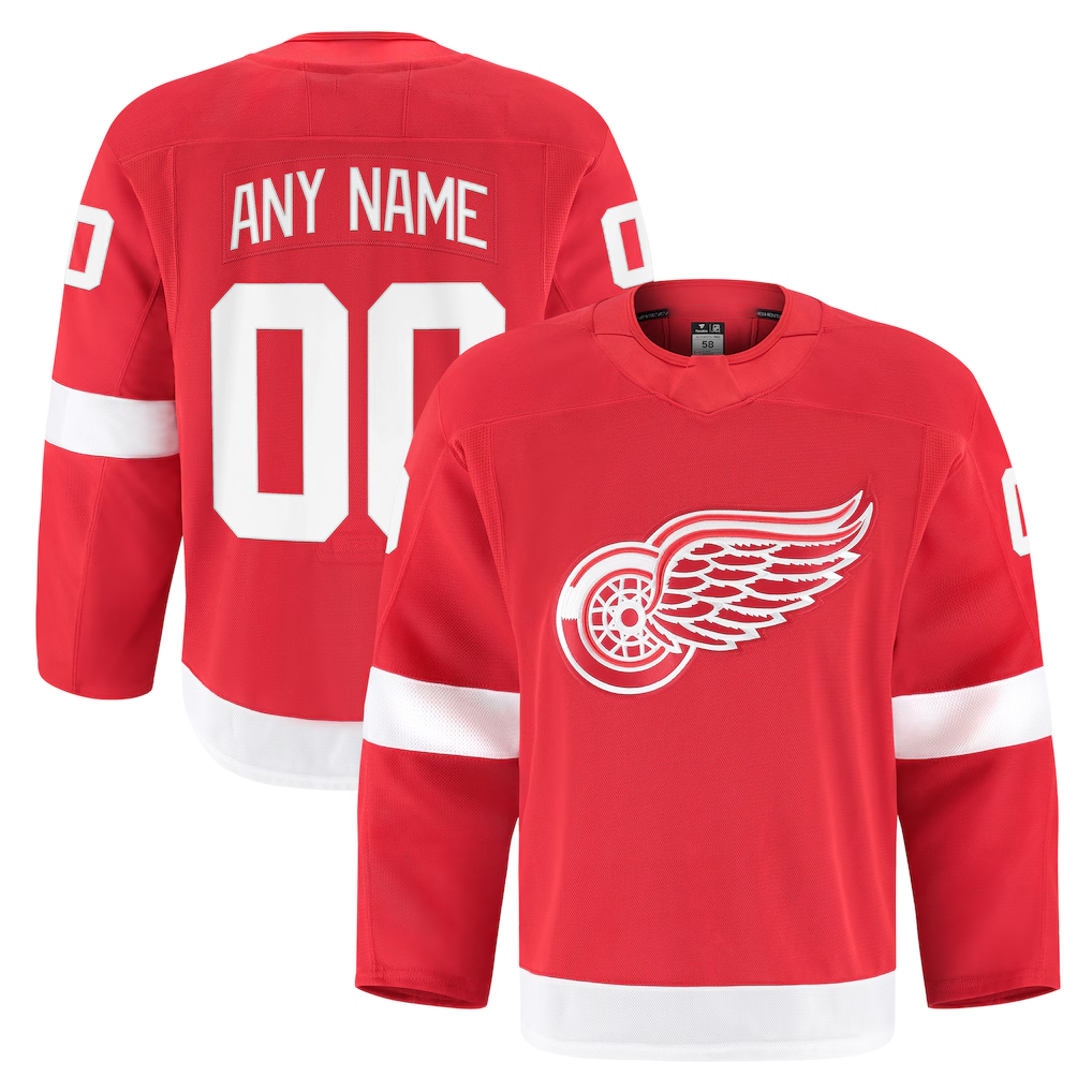 CAdoa Custom D.Red wings Red Home Authentic Pro Jerseys