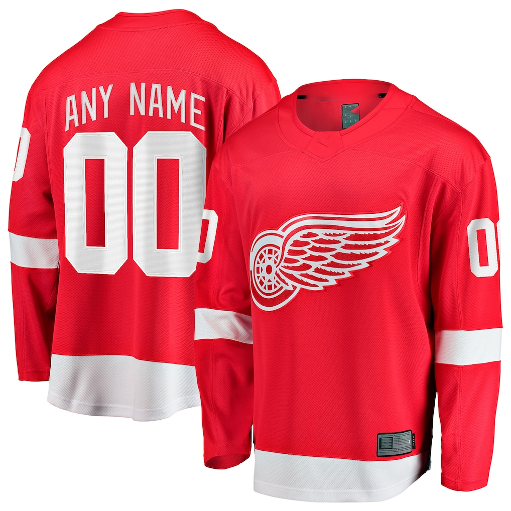 CAdoa Custom D.Red wings Red Home Breakaway Jerseys