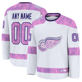 CAdoa Custom D.Red wings White 2024 Hockey Fights Cancer Practice Jerseys
