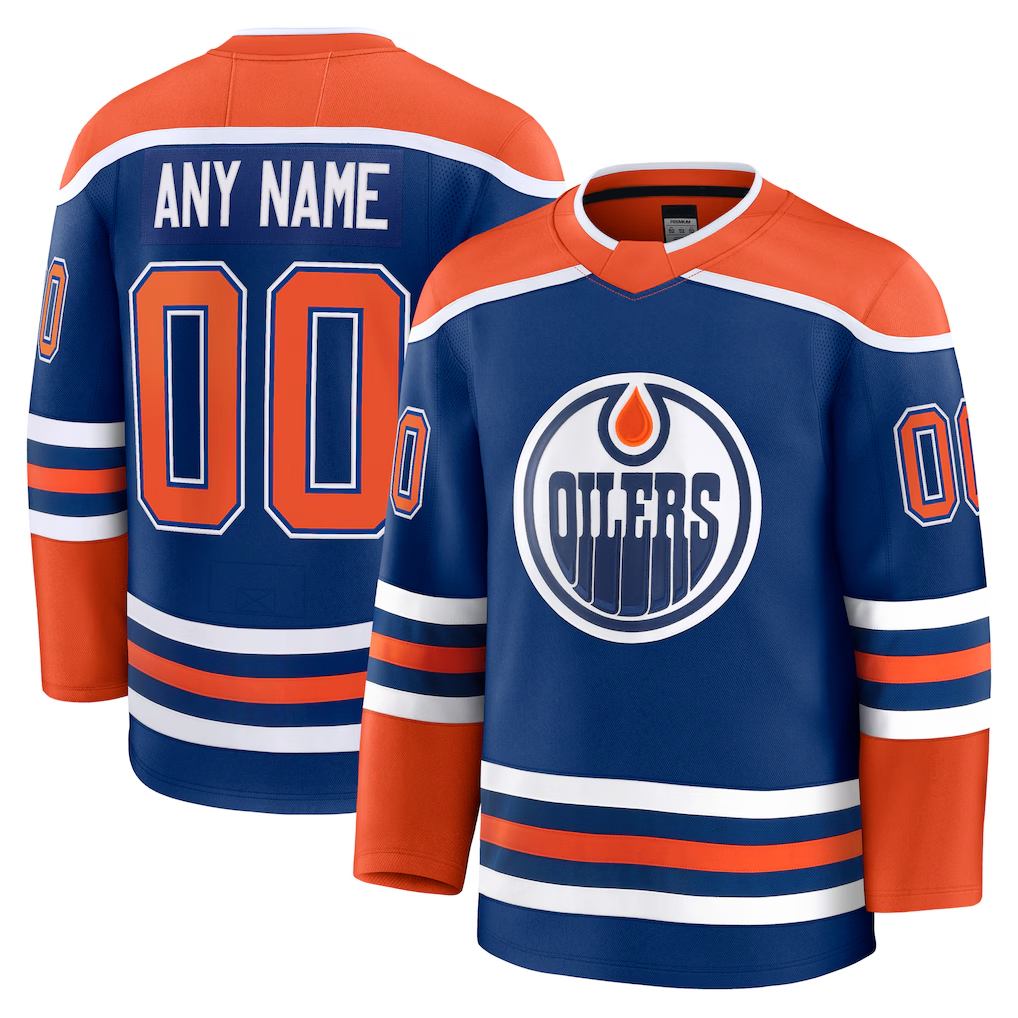 CAdoa Custom E.Oilers Royal Home Premium Jerseys