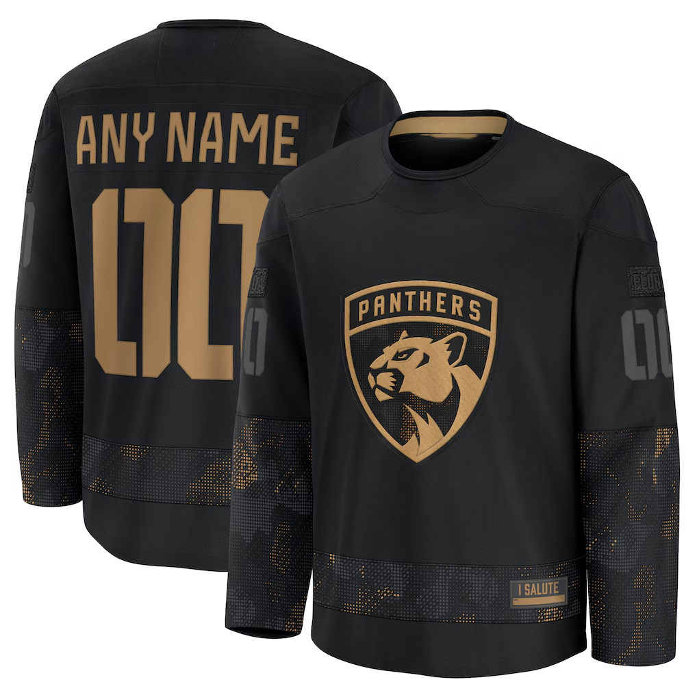 CAdoa Custom F.Panthers Black 2024 Military Appreciation Custom Practice Jerseys