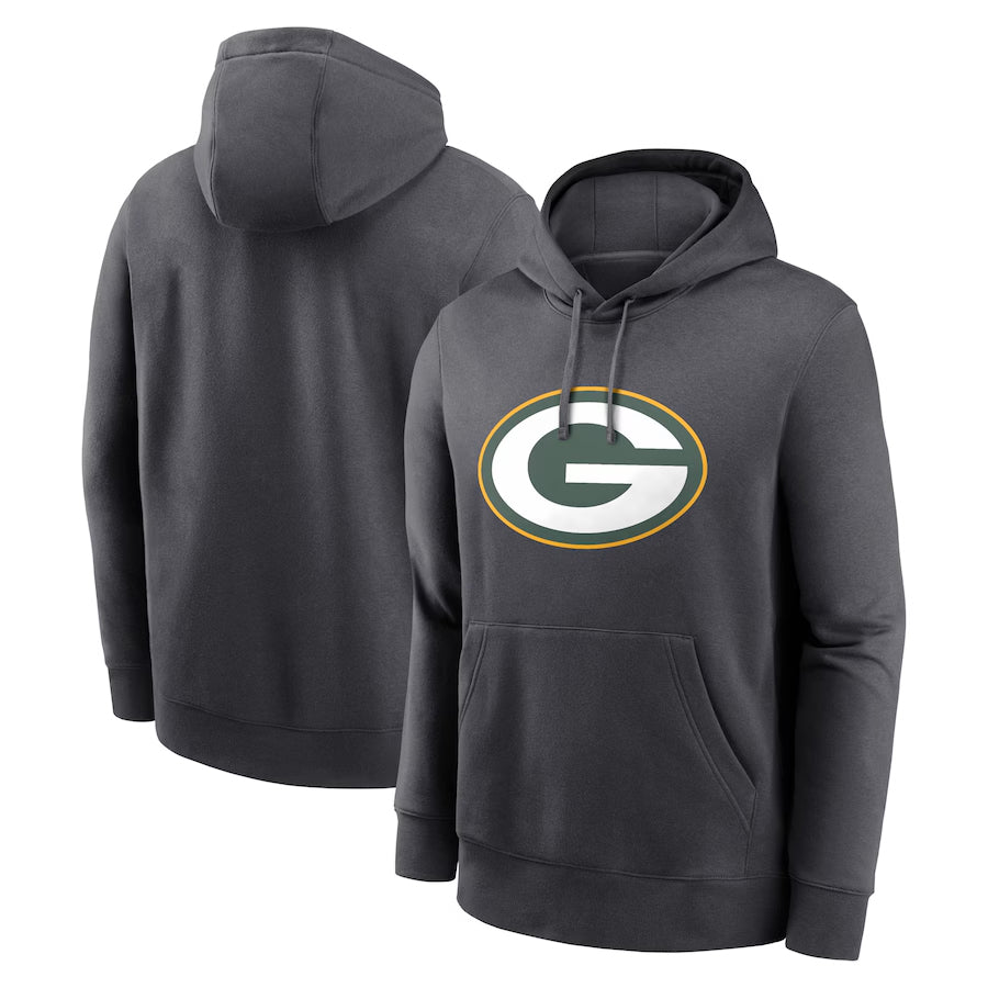 CAdoa Custom GB.Packers Anthracite Pullover Hoodie Game Stitched Jerseys